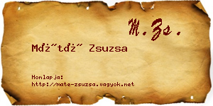 Máté Zsuzsa névjegykártya